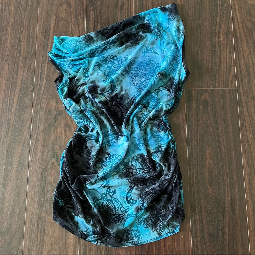 Y2K INSANE Teal Paisley Blouse